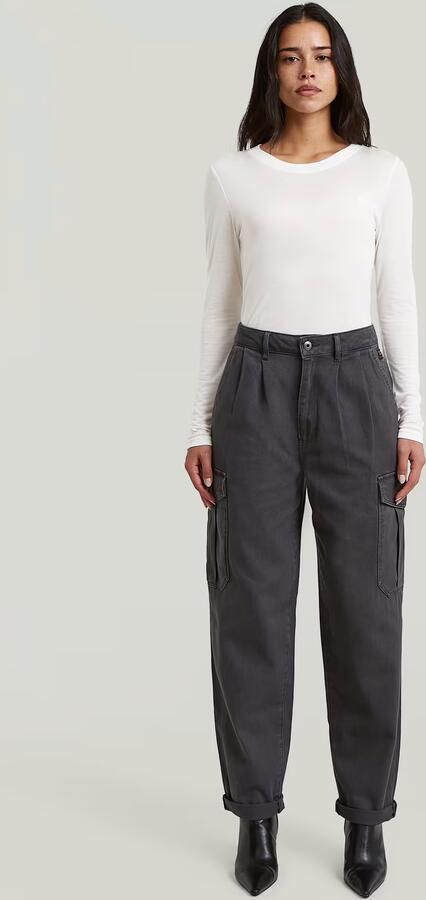 G-Star RAW Pleated Tapered Cargo Chino Grijs Dames - Foto 6