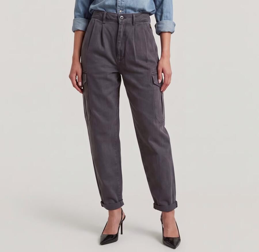 G-Star RAW Pleated Tapered Cargo Chino Grijs Dames - Foto 4