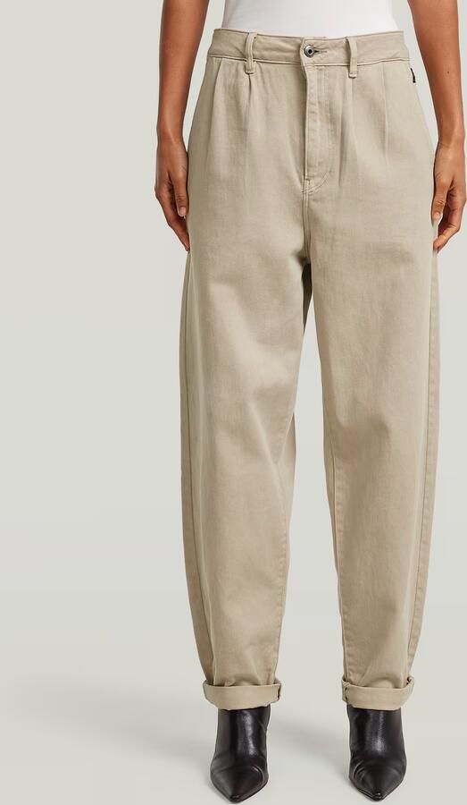 G-Star RAW Pleated Tapered Chino Beige Dames