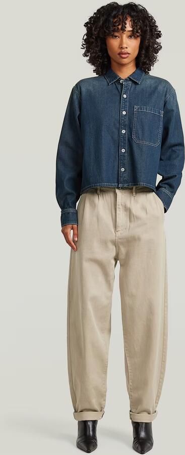 G-Star RAW Pleated Tapered Chino Beige Dames - Foto 7