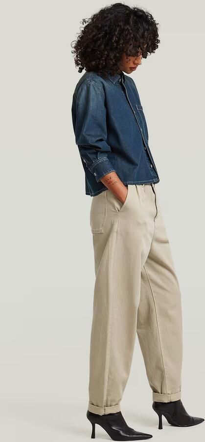 G-Star RAW Pleated Tapered Chino Beige Dames - Foto 6