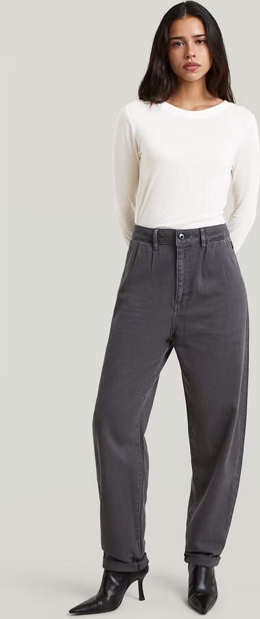 G-Star RAW Pleated Tapered Chino Grijs Dames - Foto 6