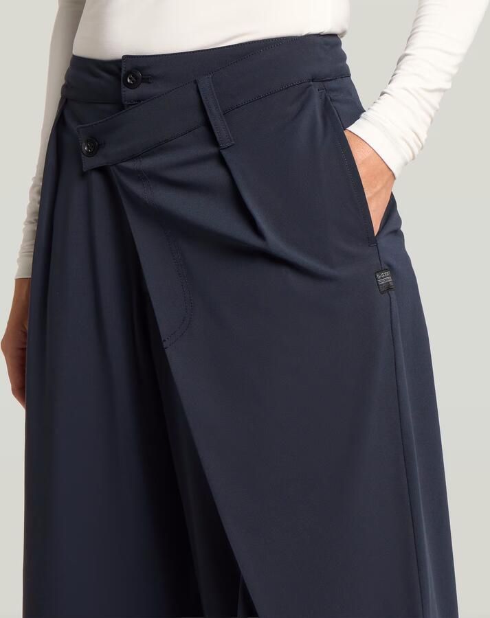 G-Star RAW Pleated Wrap Loose Broek Donkerblauw Dames - Foto 3