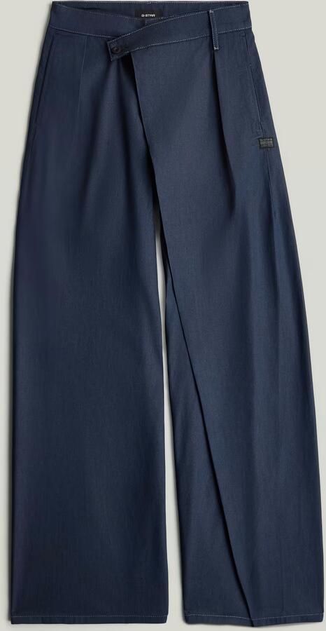G-Star RAW Pleated Wrap Loose Jeans Donkerblauw Dames