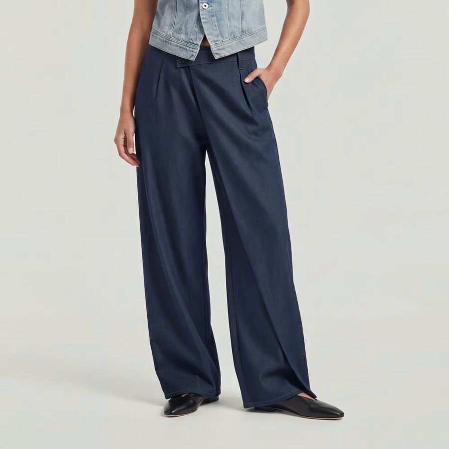 G-Star RAW Pleated Wrap Loose Jeans Donkerblauw Dames - Foto 3