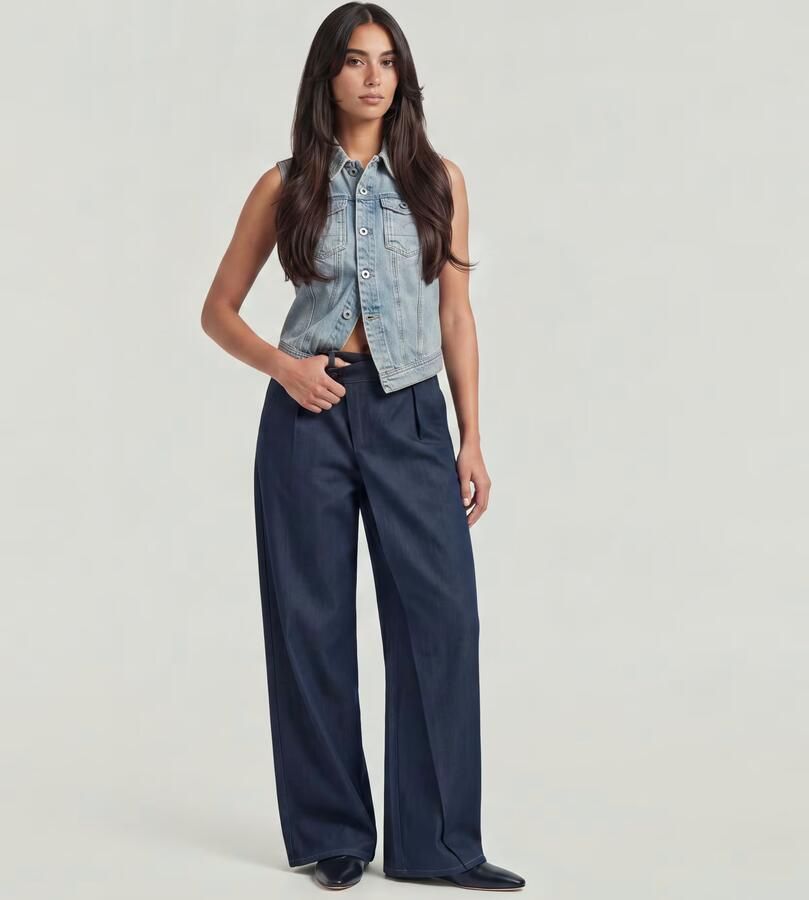 G-Star RAW Pleated Wrap Loose Jeans Donkerblauw Dames - Foto 6