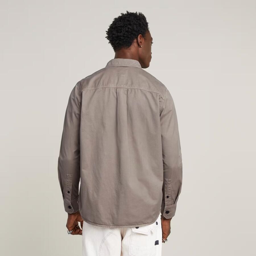 G-Star RAW Pleated Zip Regular Shirt Grijs Heren - Foto 2
