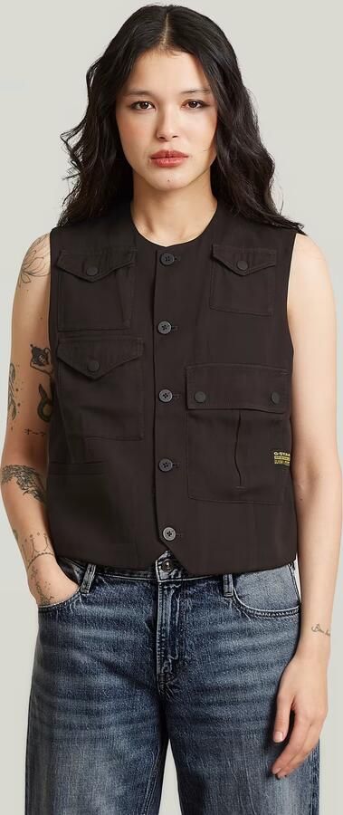 G-Star RAW Pocket Gilet Bruin Dames