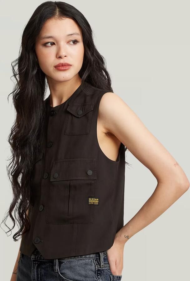 G-Star RAW Pocket Gilet Bruin Dames - Foto 4