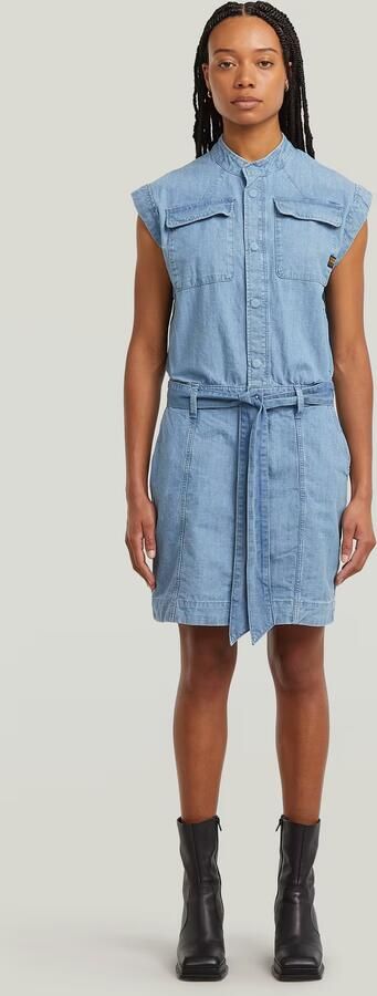G-Star RAW Pocket Jurk Lichtblauw Dames