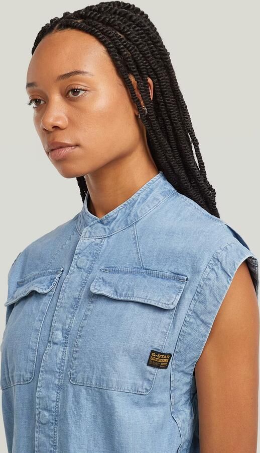 G-Star RAW Pocket Jurk Lichtblauw Dames - Foto 4