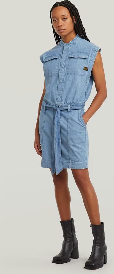 G-Star RAW Pocket Jurk Lichtblauw Dames - Foto 5
