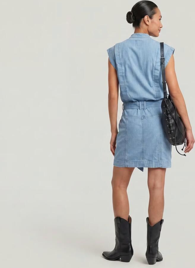 G-Star RAW Pocket Jurk Lichtblauw Dames - Foto 4