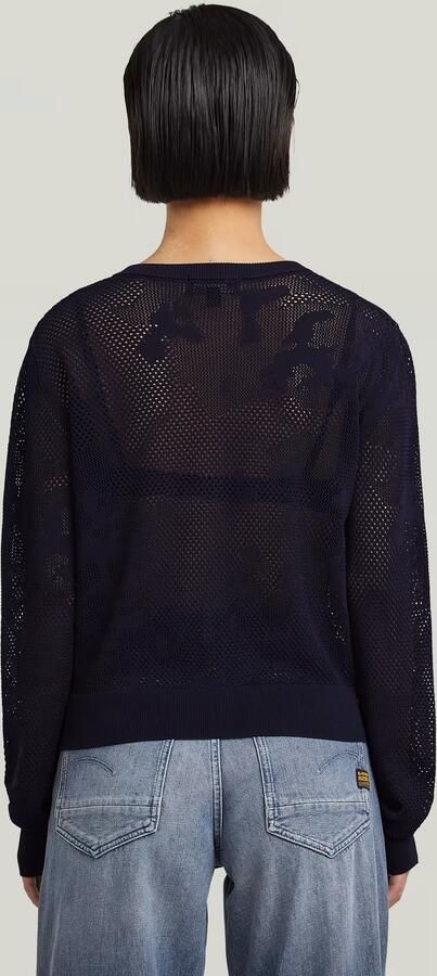 G-Star RAW Pointelle Cardi Gebreide Trui Donkerblauw Dames - Foto 7