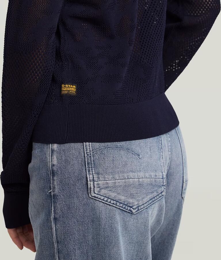G-Star RAW Pointelle Cardi Gebreide Trui Donkerblauw Dames - Foto 3