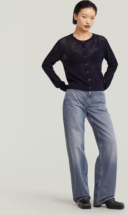 G-Star RAW Pointelle Cardi Gebreide Trui Donkerblauw Dames - Foto 5