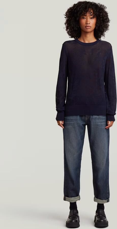 G-Star RAW Pointelle Gebreide Pullover Donkerblauw Dames - Foto 6