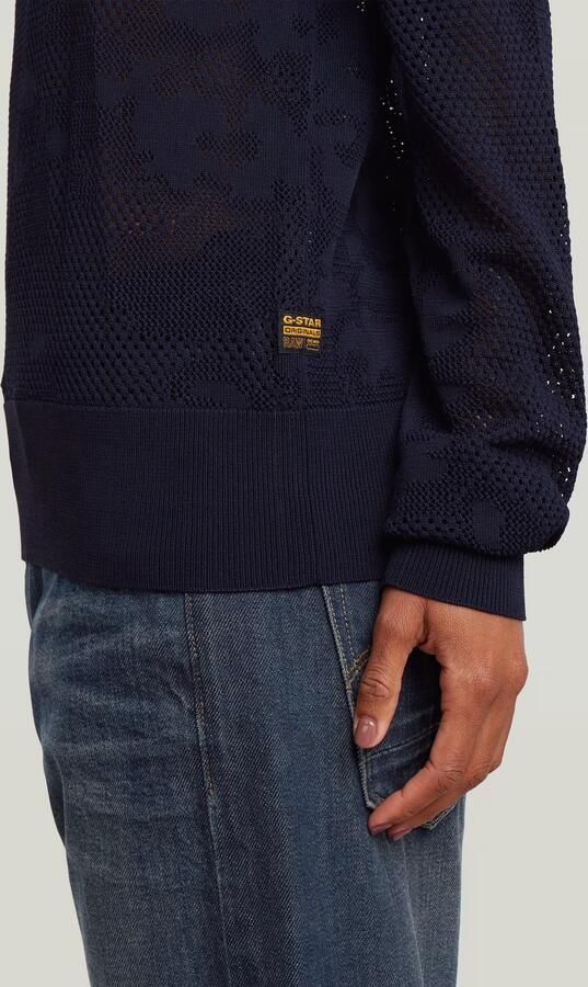 G-Star RAW Pointelle Gebreide Pullover Donkerblauw Dames - Foto 4