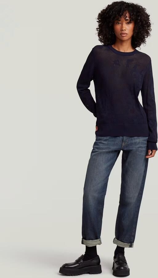 G-Star RAW Pointelle Gebreide Pullover Donkerblauw Dames - Foto 5