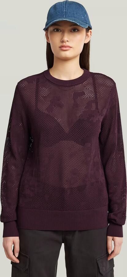 G-Star RAW Pointelle Gebreide Pullover Rood Dames - Foto 7