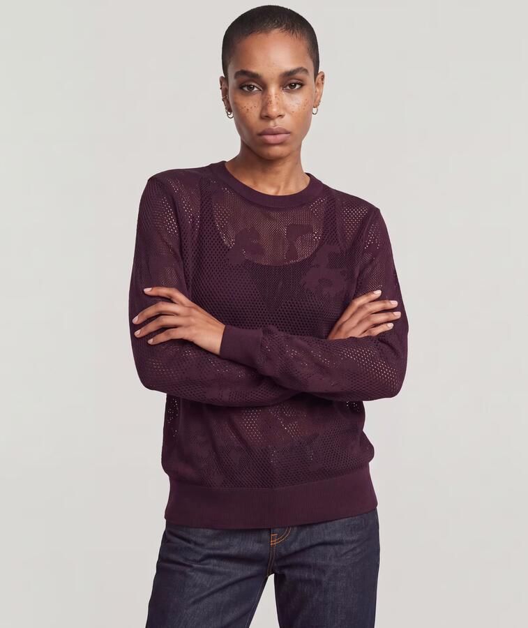 G-Star RAW Pointelle Gebreide Pullover Rood Dames - Foto 3