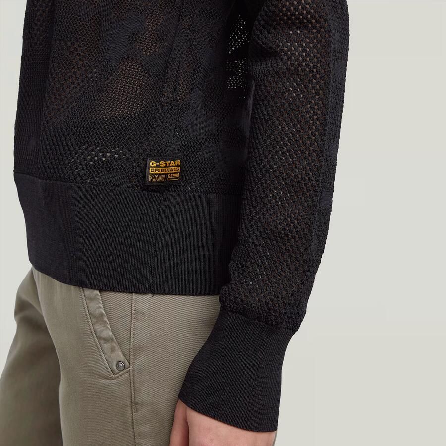 G-Star RAW Pointelle Gebreide Pullover Zwart Dames - Foto 3