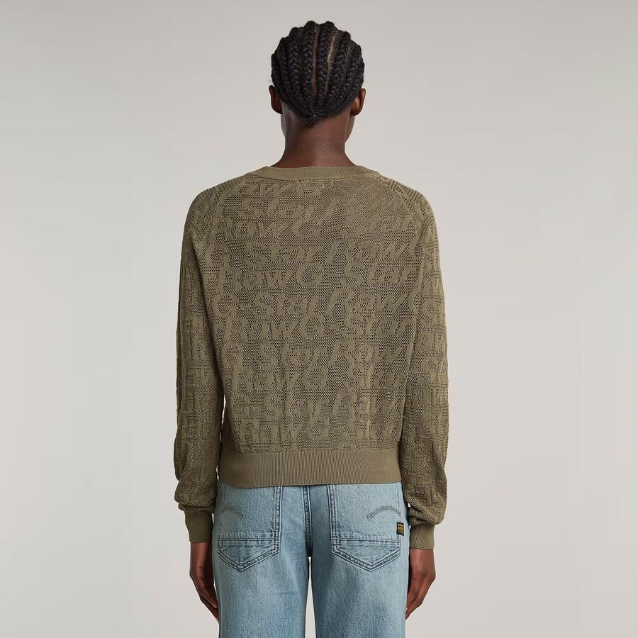 G-Star RAW Pointelle Lichtgewicht Gebreide Trui Groen Dames