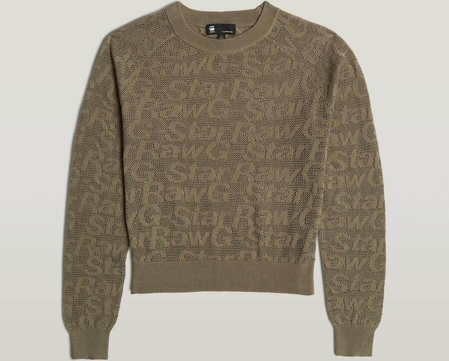 G-Star RAW Pointelle Lichtgewicht Gebreide Trui Groen Dames - Foto 6