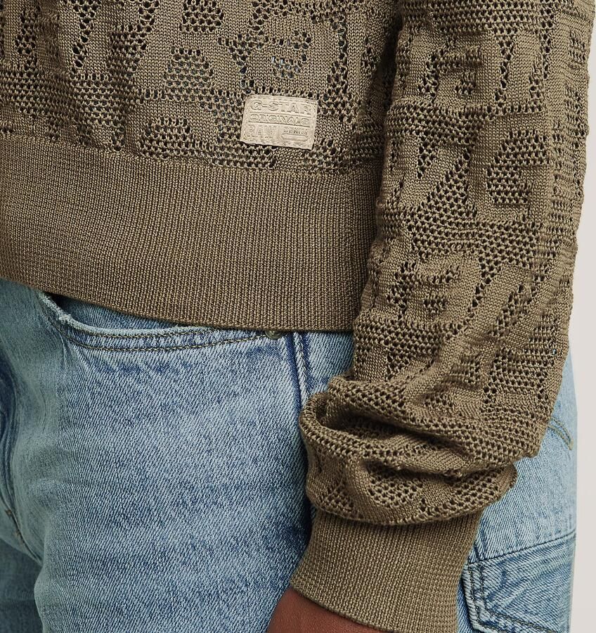 G-Star RAW Pointelle Lichtgewicht Gebreide Trui Groen Dames - Foto 5