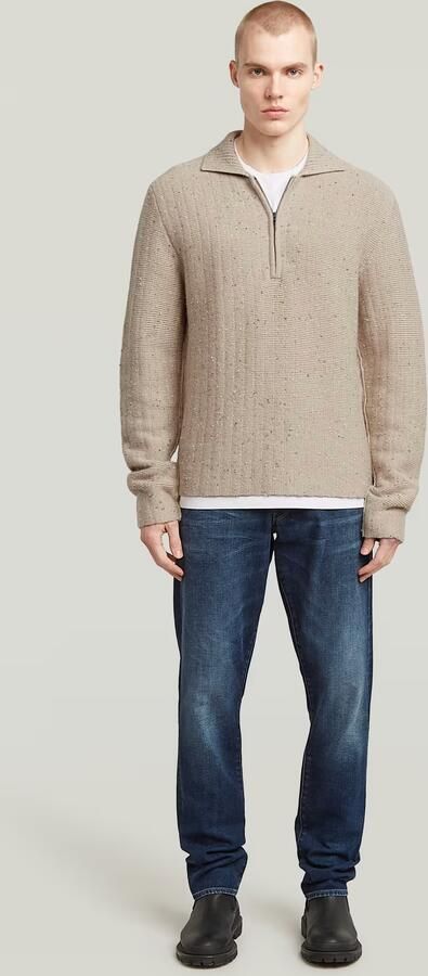 G-Star RAW Polo Collar Half Zip Gebreide Trui Beige Heren - Foto 6