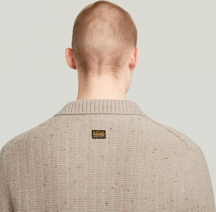 G-Star RAW Polo Collar Half Zip Gebreide Trui Beige Heren - Foto 3