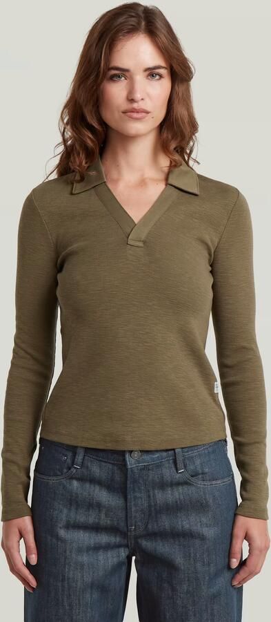 G-Star RAW Polo Top Slim Groen Dames - Foto 7