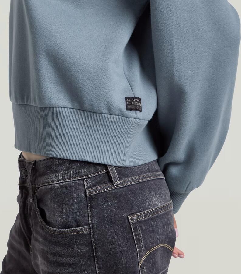 G-Star RAW Premium Core Cropped Loose Sweater Grijs Dames