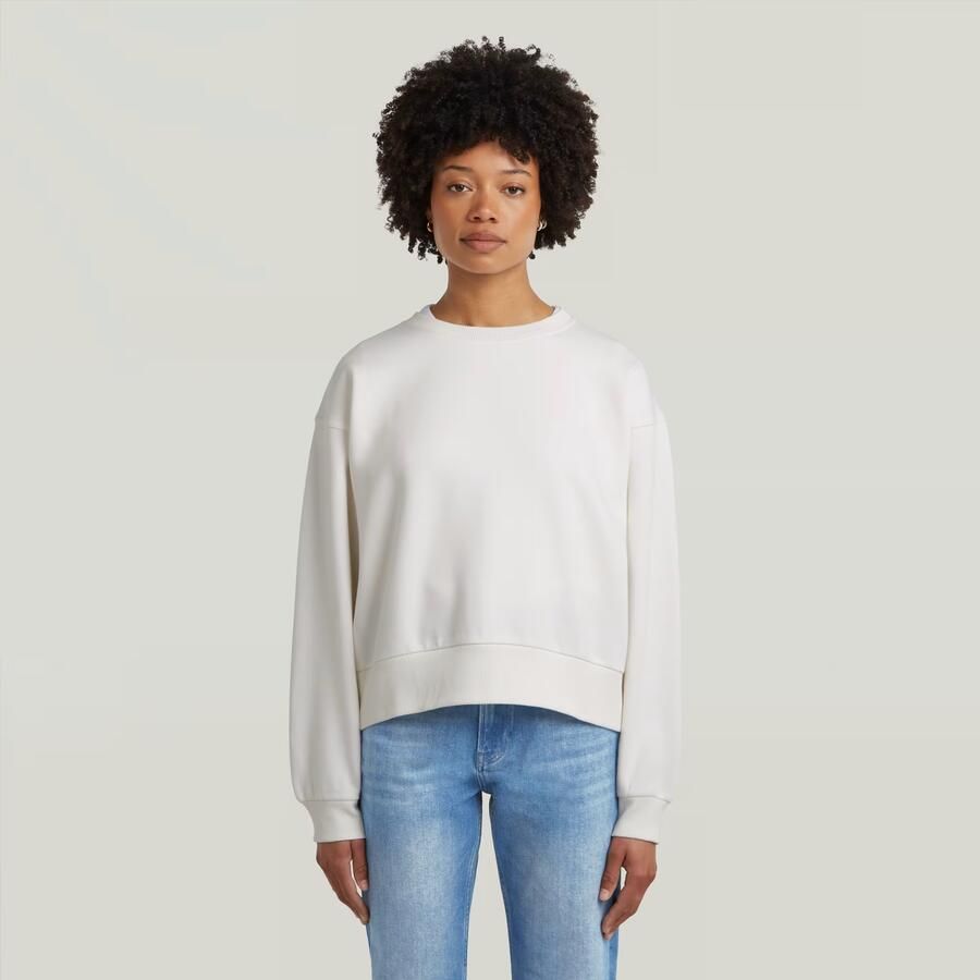G-Star RAW Premium Core Cropped Loose Sweater Wit Dames - Foto 7