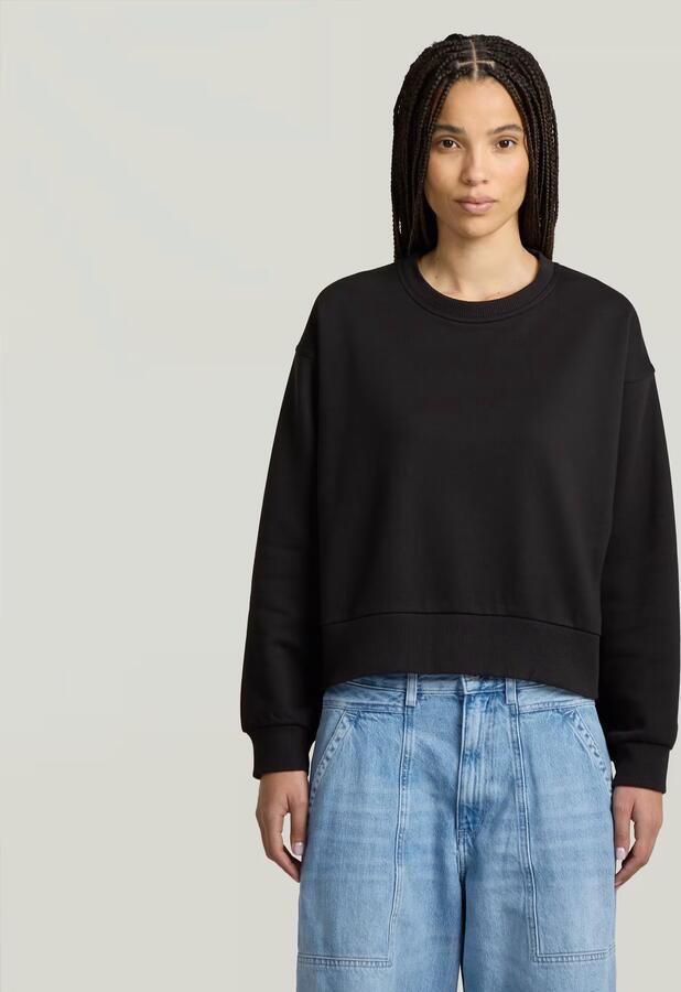 G-Star RAW Premium Core Cropped Loose Sweater Zwart Dames - Foto 4