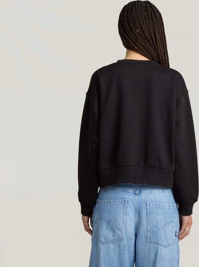 G-Star RAW Premium Core Cropped Loose Sweater Zwart Dames - Foto 2