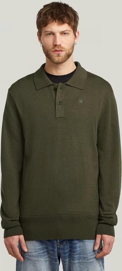 G-Star RAW Premium Core Dunda Gebreide Polo Grijs Heren