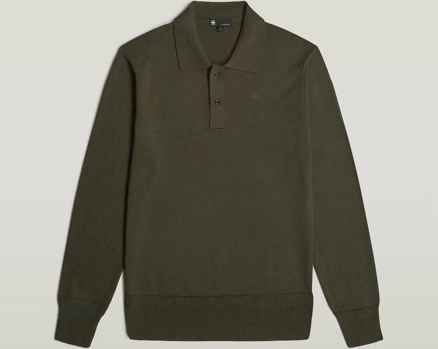 G-Star RAW Premium Core Dunda Gebreide Polo Grijs Heren - Foto 4