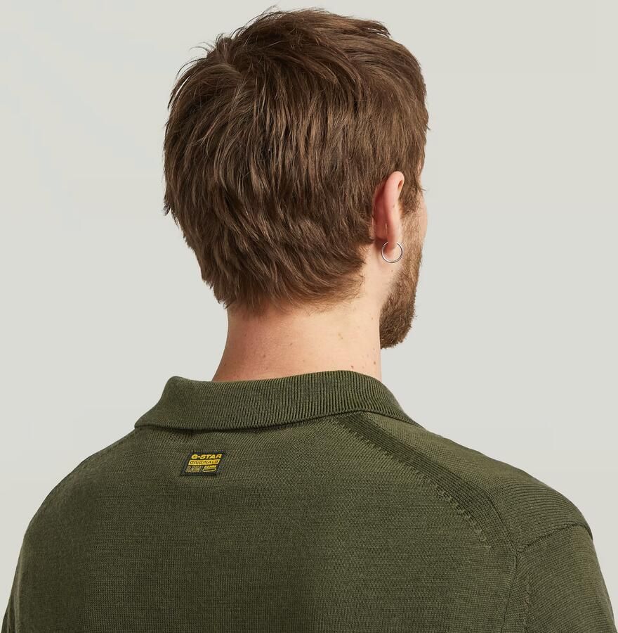 G-Star RAW Premium Core Dunda Gebreide Polo Grijs Heren - Foto 3