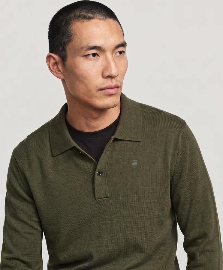 G-Star RAW Premium Core Dunda Gebreide Polo Grijs Heren - Foto 4