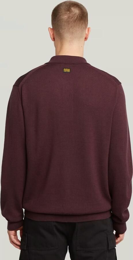 G-Star RAW Premium Core Dunda Gebreide Polo Rood Heren