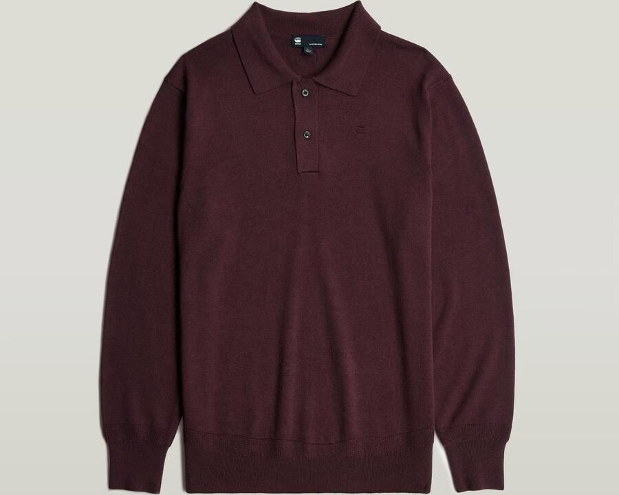 G-Star RAW Premium Core Dunda Gebreide Polo Rood Heren - Foto 4