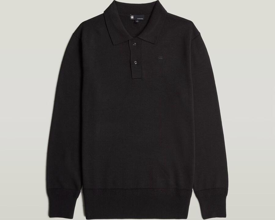 G-Star RAW Premium Core Dunda Gebreide Polo Zwart Heren - Foto 4