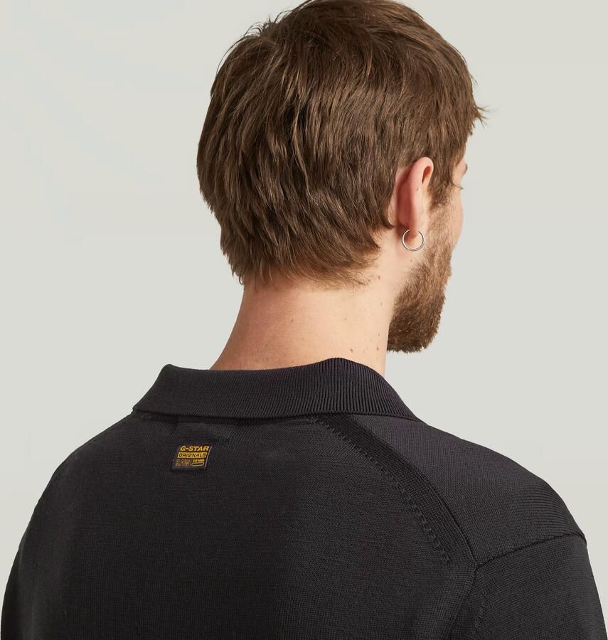 G-Star RAW Premium Core Dunda Gebreide Polo Zwart Heren - Foto 3