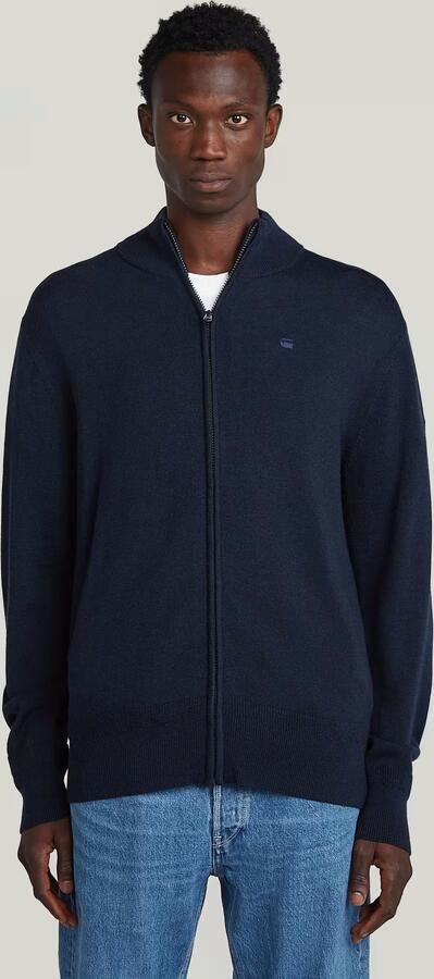 G-Star RAW Premium Core Full Zip Gebreide Trui Donkerblauw Heren
