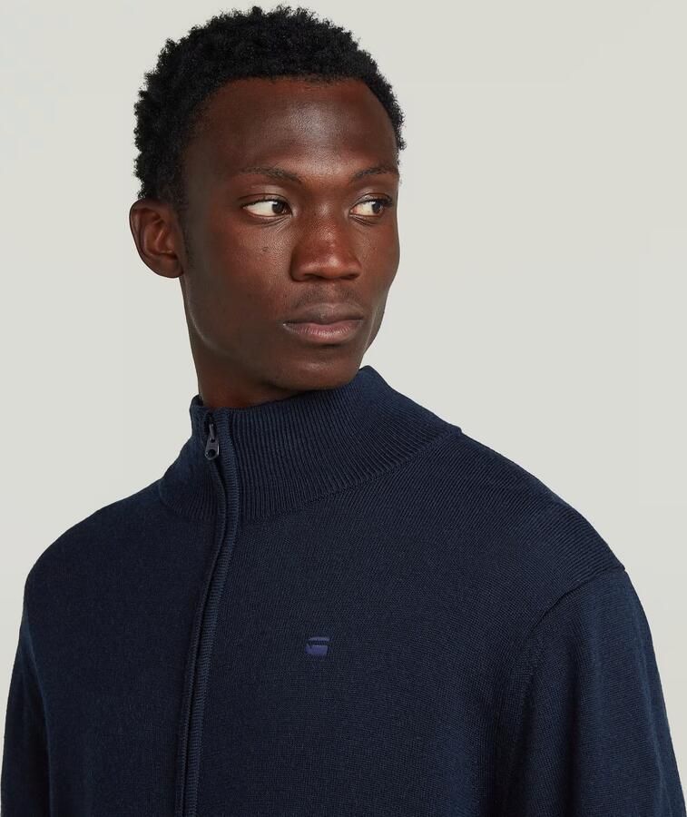 G-Star RAW Premium Core Full Zip Gebreide Trui Donkerblauw Heren - Foto 3
