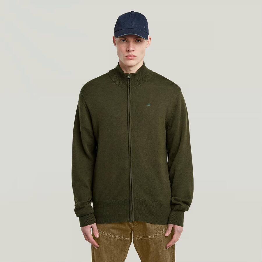G-Star RAW Premium Core Full Zip Gebreide Trui Grijs Heren