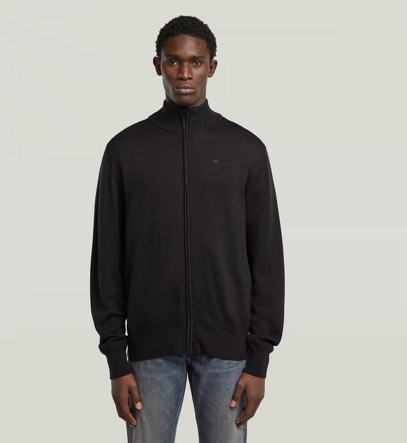 G-Star RAW Premium Core Full Zip Gebreide Trui Zwart Heren
