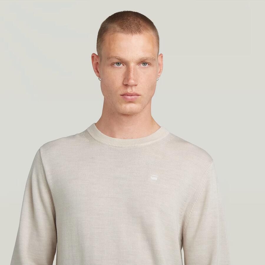 G-Star RAW Premium Core Gebreide Trui Wit Heren - Foto 2