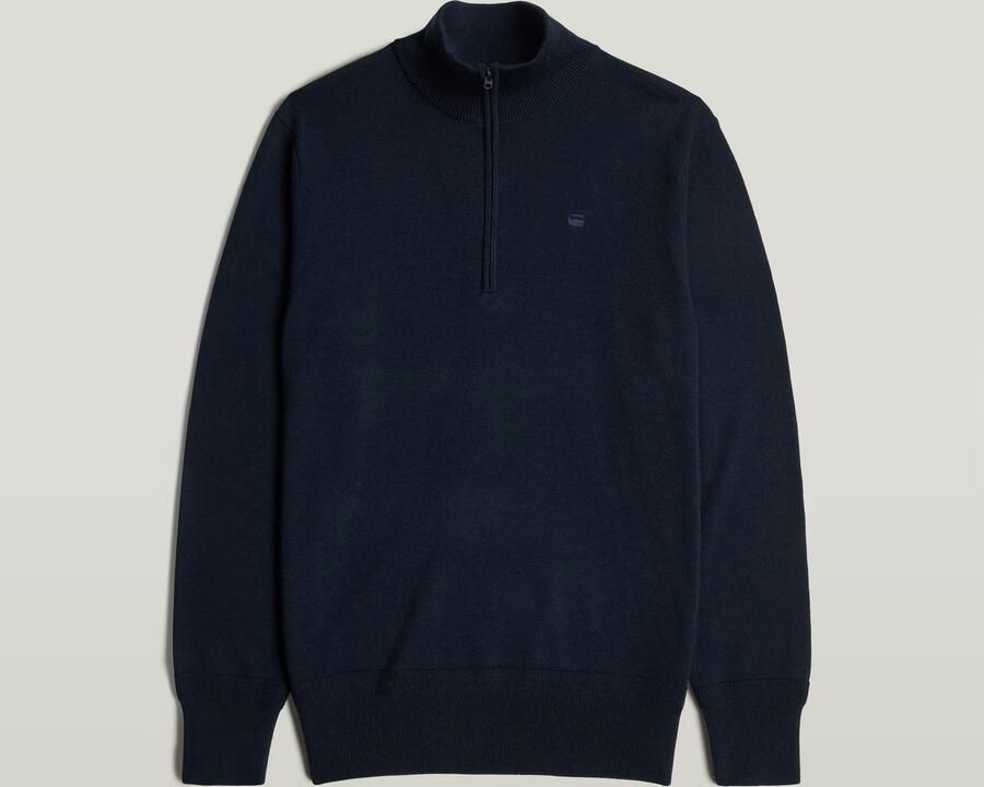 G-Star RAW Premium Core Half Zip Gebreide Trui Donkerblauw Heren - Foto 4